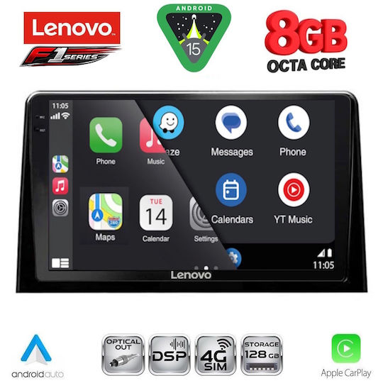Lenovo Ηχοσύστημα Αυτοκινήτου για Peugeot Partner Opel Combo Fiat Doblo Toyota Proace Citroen Berlingo 2018 (Bluetooth/USB/WiFi/GPS/Apple-Carplay/Android-Auto) με Οθόνη Αφής 10"