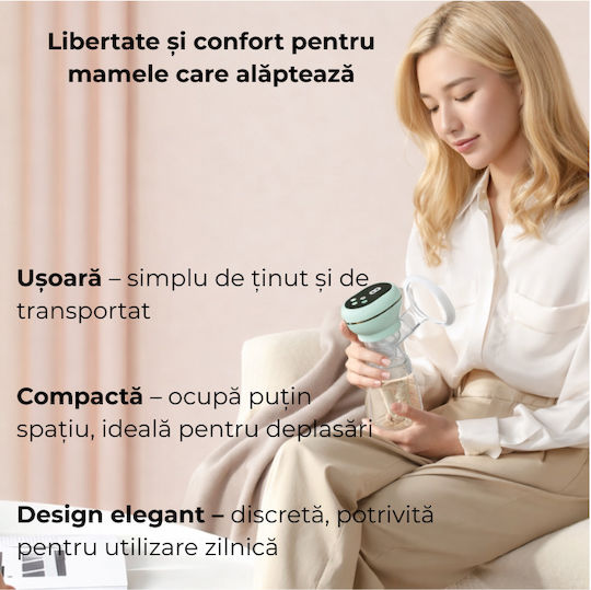 Kidizi Pompa de sân simplă electrică Funcționează cu baterie Fără BPA Transparent 180ml