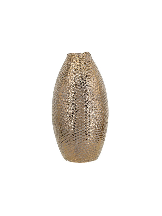 Artekko Vază Decorativă Ceramică Lidded Auriu 18x18x32cm 1buc