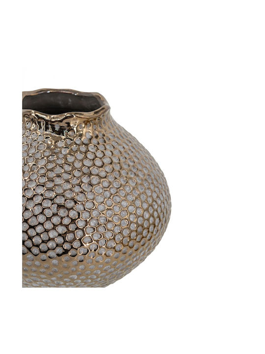 Artekko Vază Decorativă Ceramică Lidded Auriu 21x18x21cm 1buc