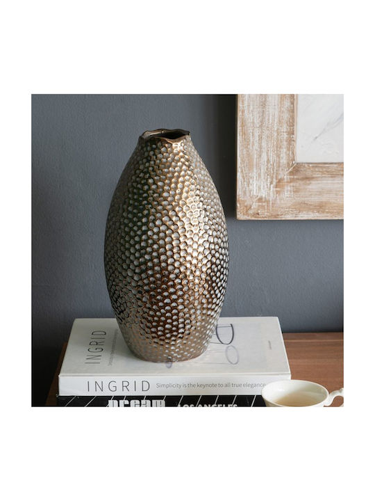 Artekko Декоративна ваза Керамика Lidded Златист 13.5x13.5x28см 1бр