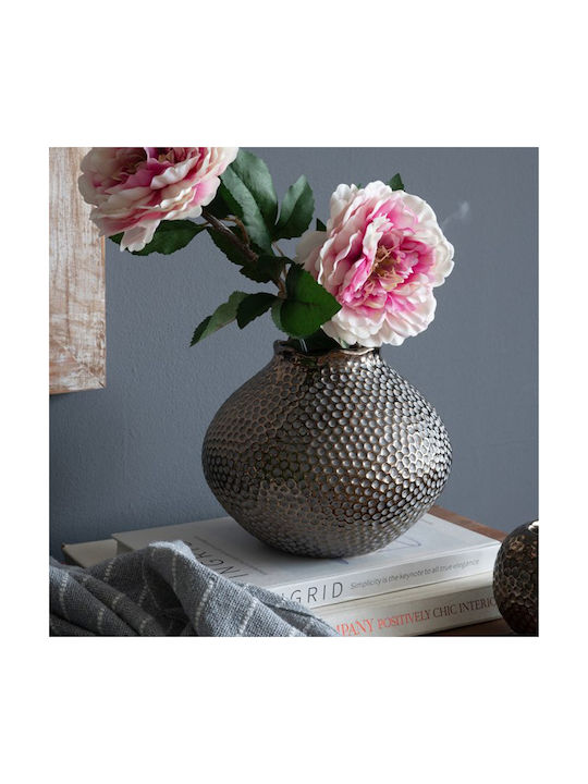 Artekko Vază Decorativă Ceramică Lidded Auriu 21x18x21cm 1buc
