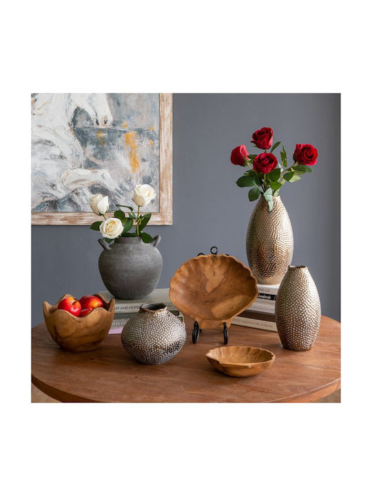 Artekko Vază Decorativă Ceramică Lidded Auriu 21x18x21cm 1buc