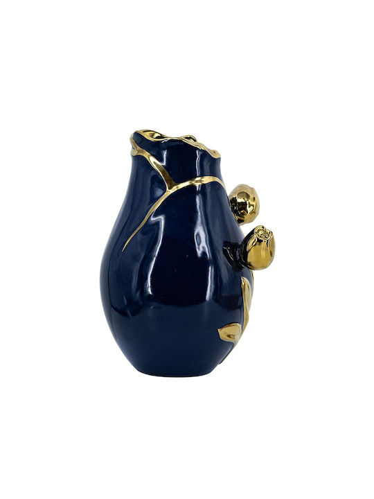 Artekko Decorative Vase Glazed Blue 19x19x28.5cm