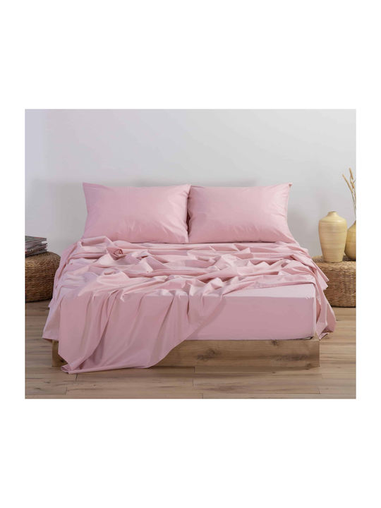 Nef-Nef Homeware Bettlaken Semi-Doppel mit Gummiband 120x200+30cm. Basic 1011 Pink