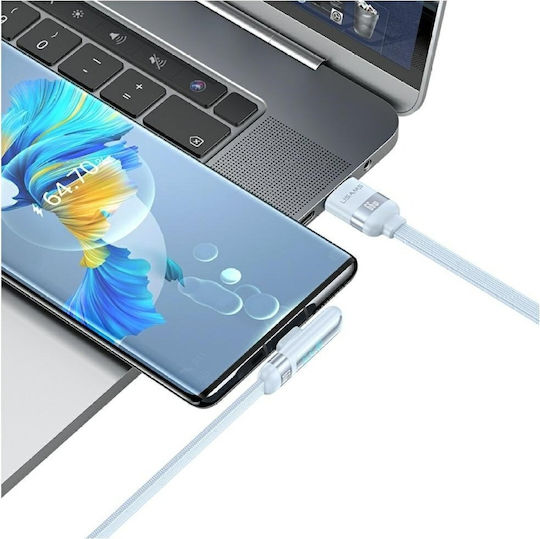 Usams USB 2.0 Kabel USB-C männlich - USB-A / USB-C 66W PD Lila SJ651USB04