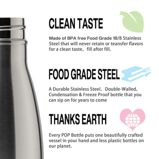 Koupakoupa AEK Recyclable Bottle Thermos Stainless Steel BPA Free 500ml Silver
