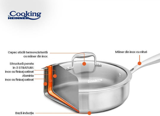 Heinner Atomic3 Pan Made of Stainless Steel with Lid