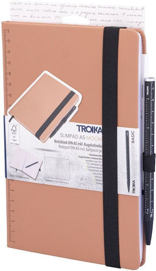 Troika Slimpad Carnet A5 cu Elastic și Suport pentru Stilou Maro