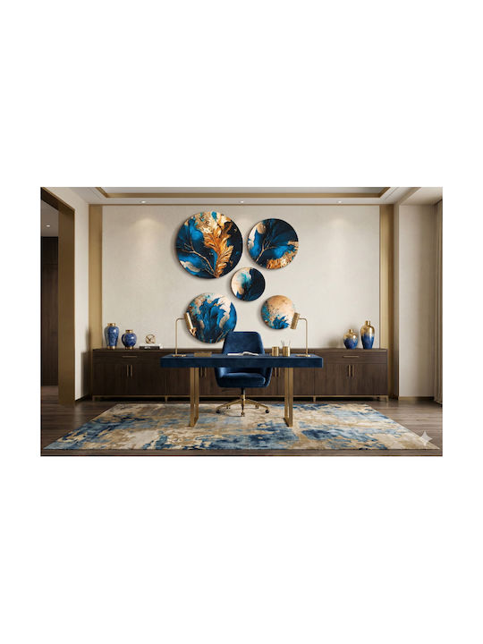 Tablouri Rotunde Decorative De Perete Albastre Pentru Living Dormitor Cameră