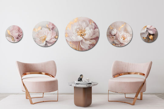 Okrągłe Obrazy Na Ścianę Oryginalna Dekoracja Ścienna Do Salonu Róż Glamour