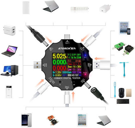 Atorch Уред за тестване на ПК USB порт