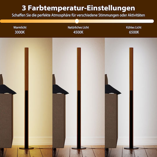 Costway LED Stehleuchte H122xB18cm. mit Einstellbarem Weißem Licht