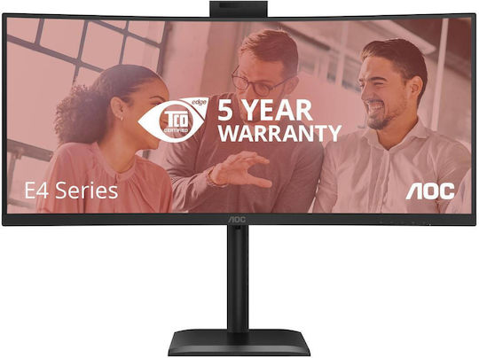 AOC CU34E4CW Ultrawide VA HDR Curved Monitor 34" QHD 3440x1440 with Response Time 4ms GTG