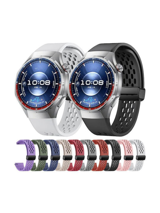 Магнитно Сгъваемо Черно Закопчаване Силикон Huawei Watch Gt 6 Pro Сиво
