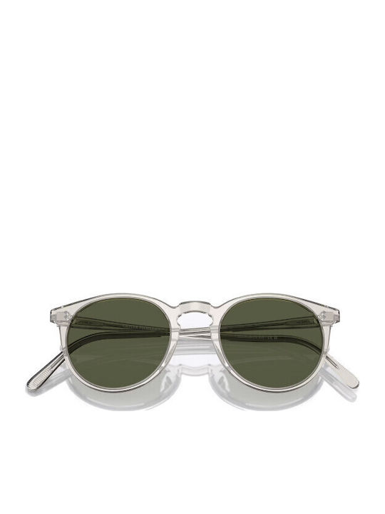 Oliver Peoples Herren Sonnenbrille mit Transparent Kunststoff Gestell und Grün Linse