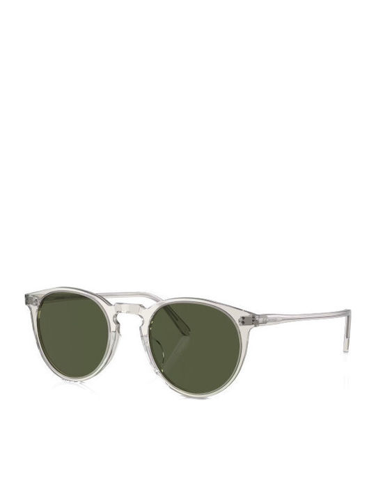 Oliver Peoples Herren Sonnenbrille mit Transparent Kunststoff Gestell und Grün Linse