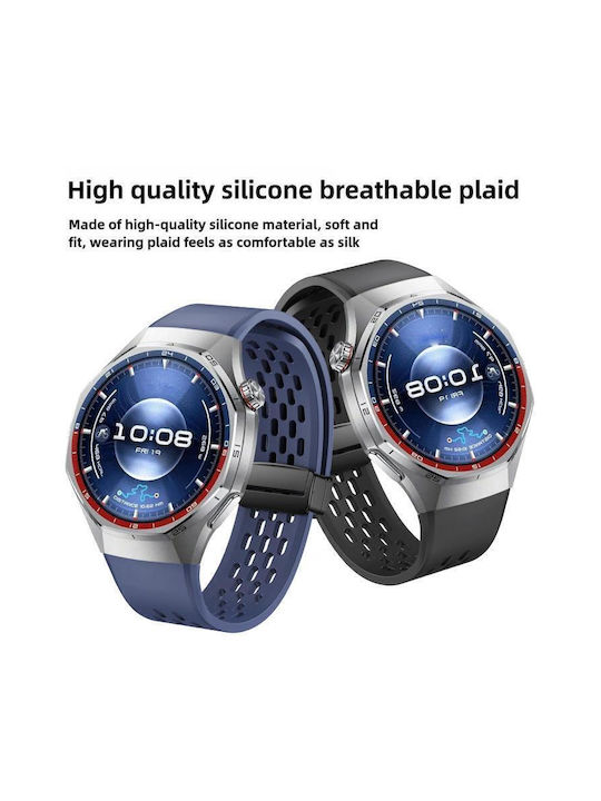 Магнитно Сгъваемо Черно Закопчаване Силикон Huawei Watch Gt 6 Pro Сиво