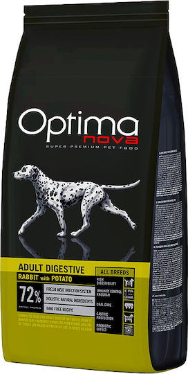 Optimanova Adult Digestive Rabbit & Potato 2kg Dry Food Grain-Free for Adult Dogs with Rabbit and Potatoes
