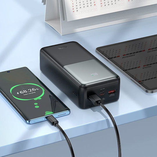 Hoco J136B Power Bank 30000mAh 22.5W με 2 Θύρες USB-A και 2 Θύρες USB-C Power Delivery Μαύρο