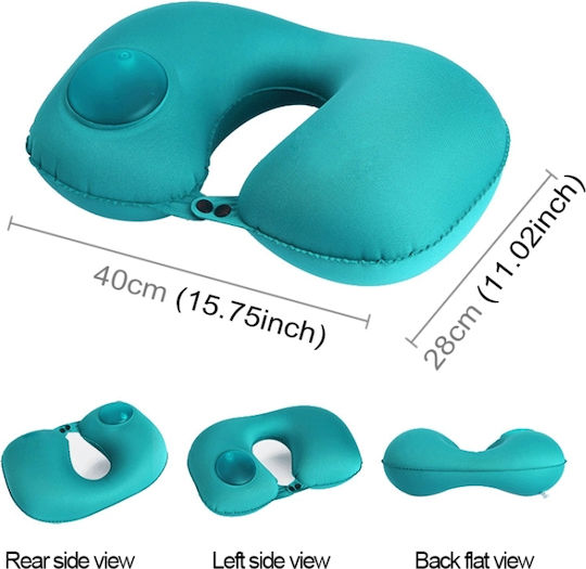 Inflatable Silk Travel Pillow Blue