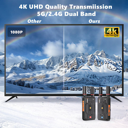 Vrriis Hdmi Wireless Video Transmission System Wl097 Pro 4k 2.4/5ghz Up To 400m 5210131159514