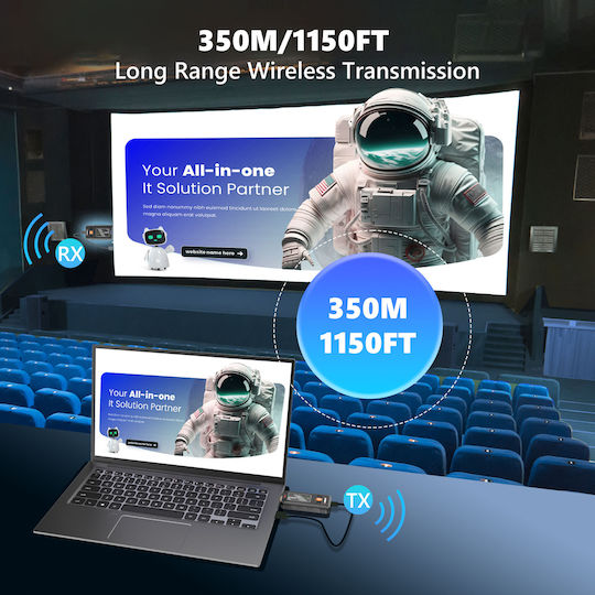 Vrriis HDMI Wireless-Adapter System Für Videoübertragung Wl087 Mini 1080p 2.4/5ghz Bis Zu 350m 5210131159521