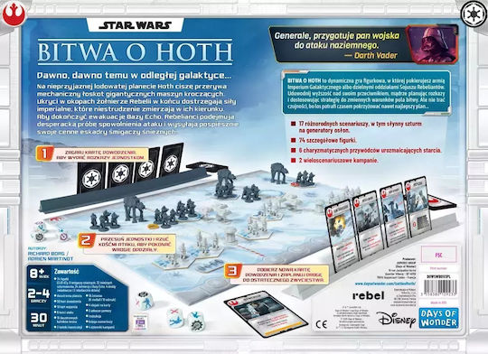 Board Game Star Wars: Battle of Hoth for 2-4 Players 8+ Years Old (PL) Rebel