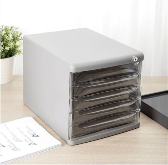 Deli Desktop Drawer with Lock 36x26x27cm Gray