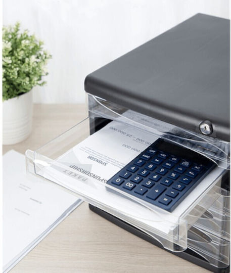 Deli Desktop Drawer with Lock 36x26x27cm Gray