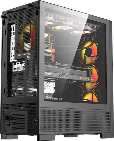 Darkflash AIR NOVA Gaming Full Tower Κουτί Υπολογιστή με Πλαϊνό Παράθυρο Μαύρο
