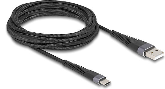 DeLock USB 2.0 Cable USB-C male - USB-A 60W Μαύρο 3m 81123