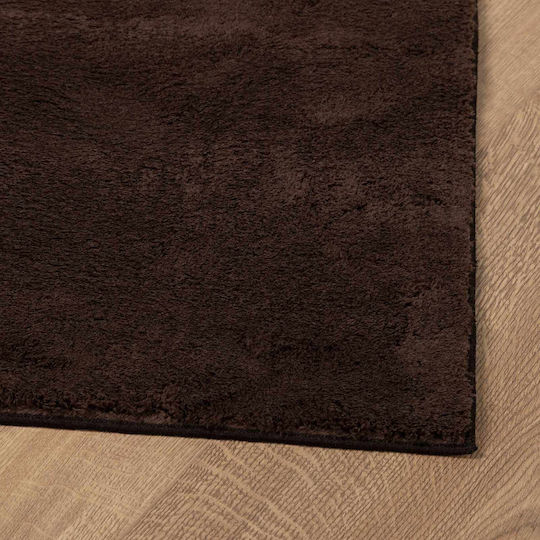vidaXL Rutschfest Teppich Rechteckig Synthetisch,Polyester/Cotton/Leather Brown