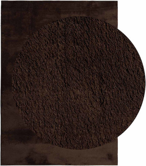 vidaXL Rutschfest Teppich Rechteckig Synthetisch,Polyester/Cotton/Leather Brown