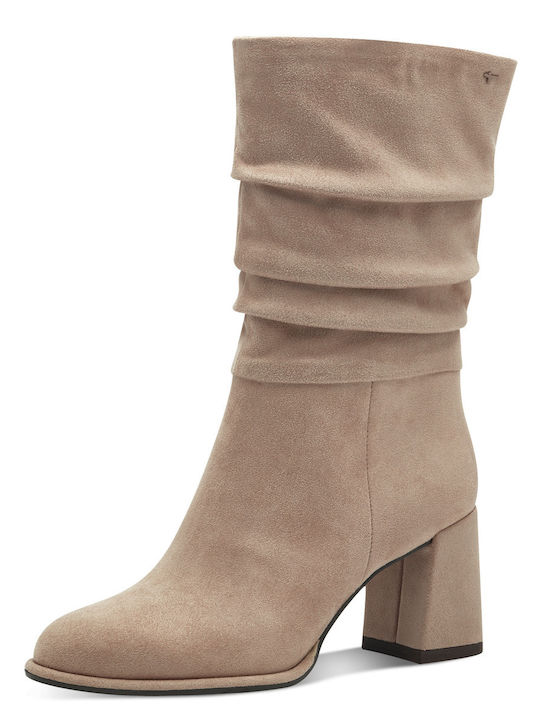 Women's Ankle Boots with Medium Heel Beige
