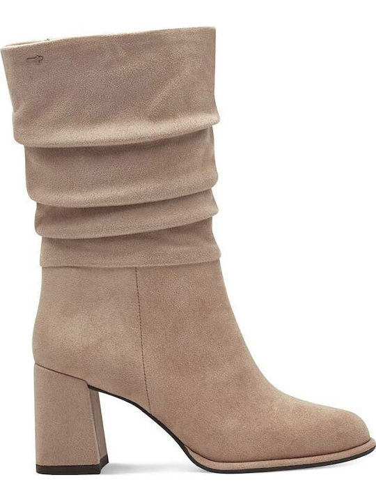 Women's Ankle Boots with Medium Heel Beige