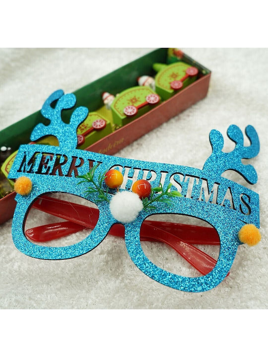 Christmas Party Glasses Blue Made Of Plastic Polyester Flippy