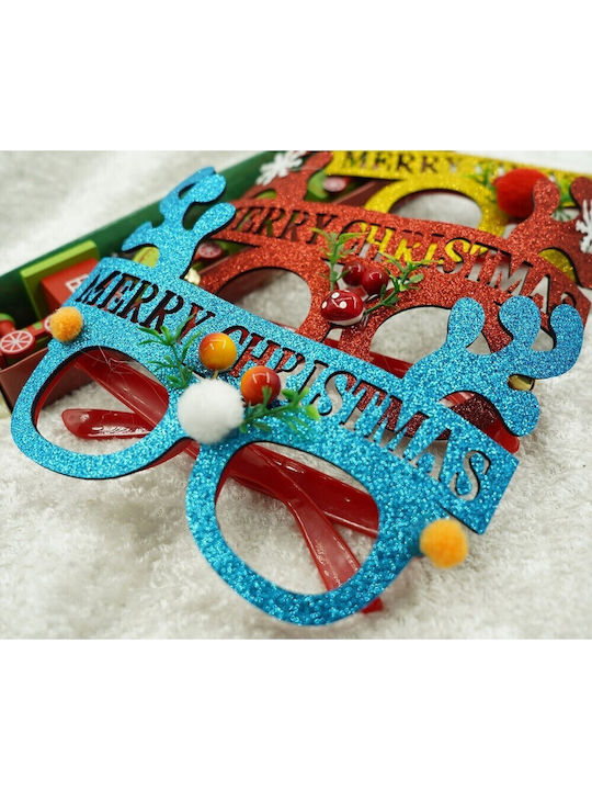 Christmas Party Glasses Blue Made Of Plastic Polyester Flippy