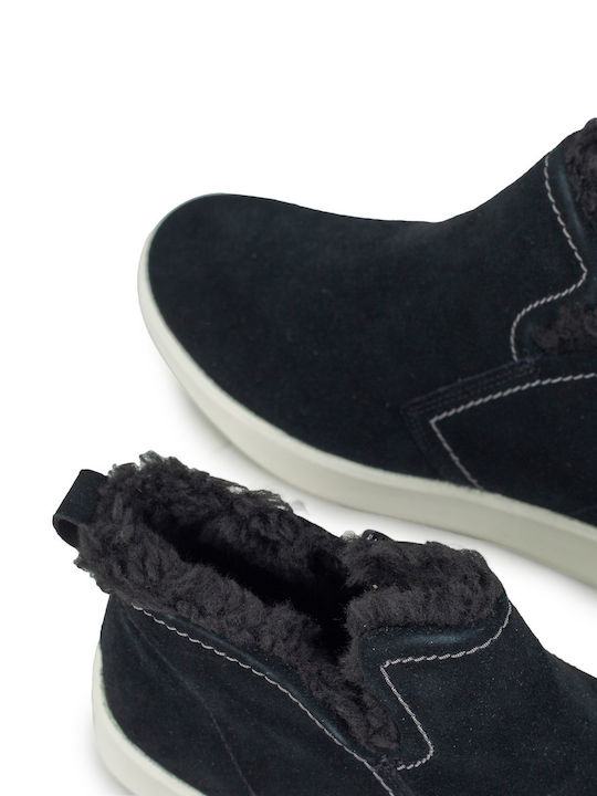 Layton Star Suede Γυναικεία Μποτάκια με Γούνα Μαύρα
