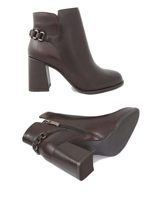 Leder Stiefeletten Damen Braun
