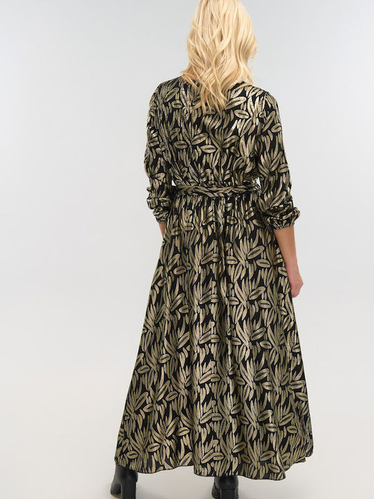 Maxi Abendkleid Wickel Schwarz