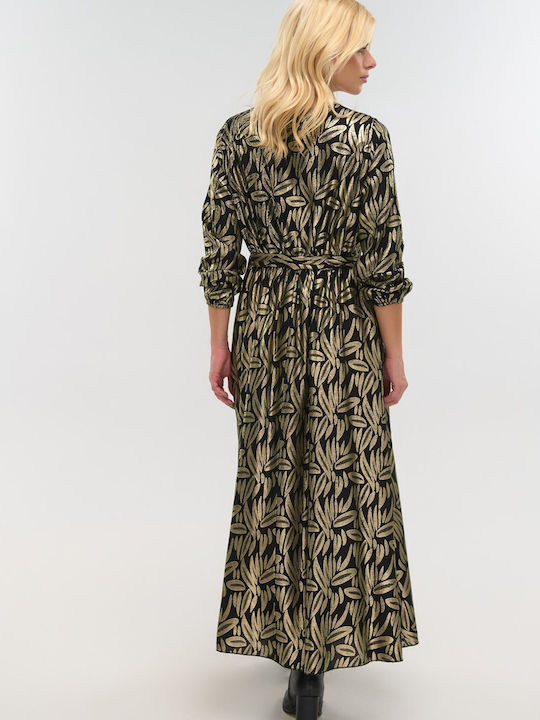 Maxi Abendkleid Wickel Schwarz