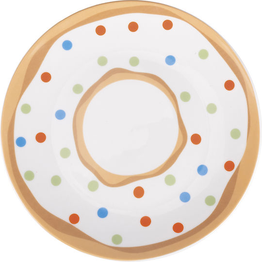 Villa D'Este Donuts Farfurie Deșert din Porțelan Multicolor 6buc