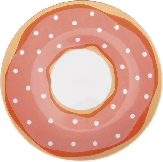 Villa D'Este Donuts Farfurie Deșert din Porțelan Multicolor 6buc
