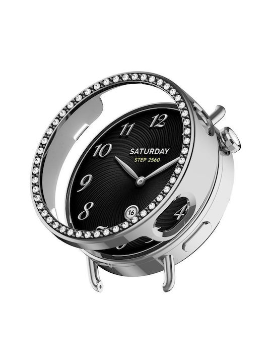 Protecție Husă Acoperire Un Singur Rând Diamante Xiaomi Watch S4 41mm Argintie