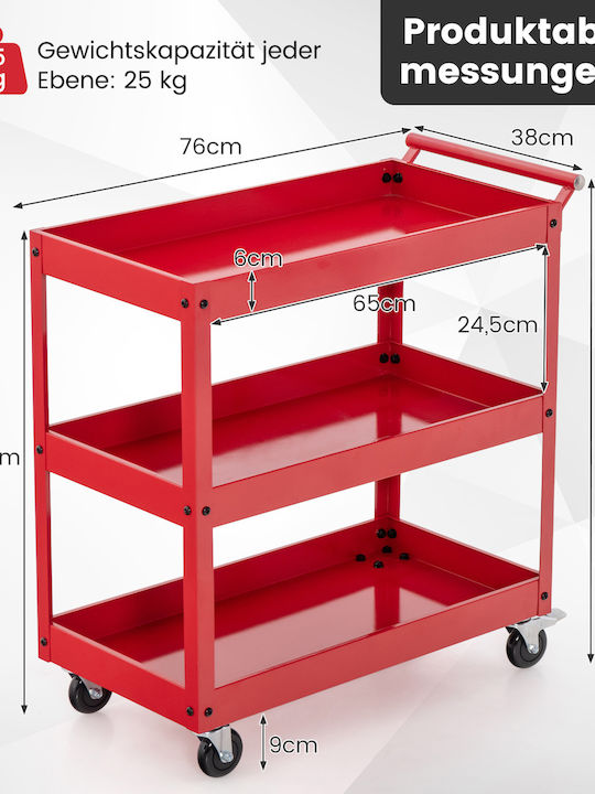 Costway Rack de bucătărie Metalic Roșie