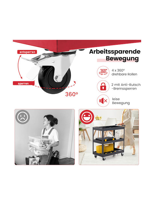 Costway Rack de bucătărie Metalic Roșie