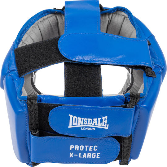 Lonsdale Adult Open Face Boxing Headgear Leather Blue