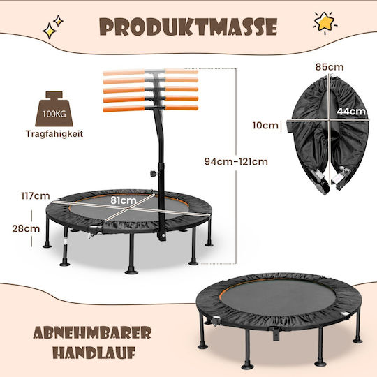 Costway Kids Trampoline Diameter 122cm with Handle