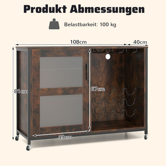 Floor Cabinet Ρουστίκ Καφέ 81x40x40cm